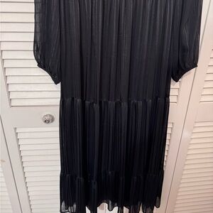 Lane Bryant maxi dress, black with silver threading, size 14w/16w, never worn.